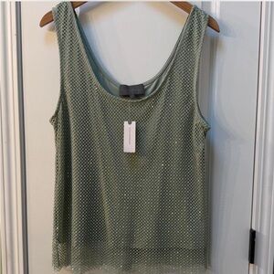 Sunday in Brooklyn Green Sequin Tank Size Large